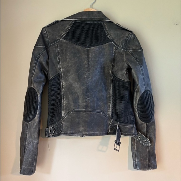 Circus by Sam Edelman Black Distressed Faux Leather Jacket - Picture 7 of 10
